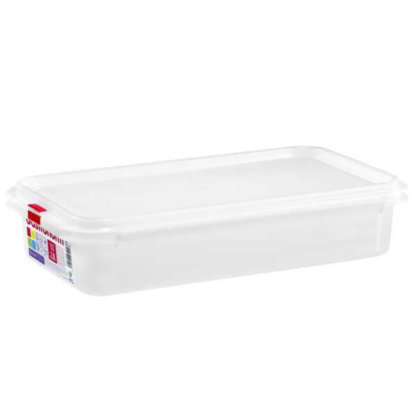 Tupper de plástico hermético rectangular. Tartera para comida reutilizable con tapa, apto para microondas, lavavajillas y congelador | Medidas: 325x176x65 2,8L Pack de 3 y 6 unidades |