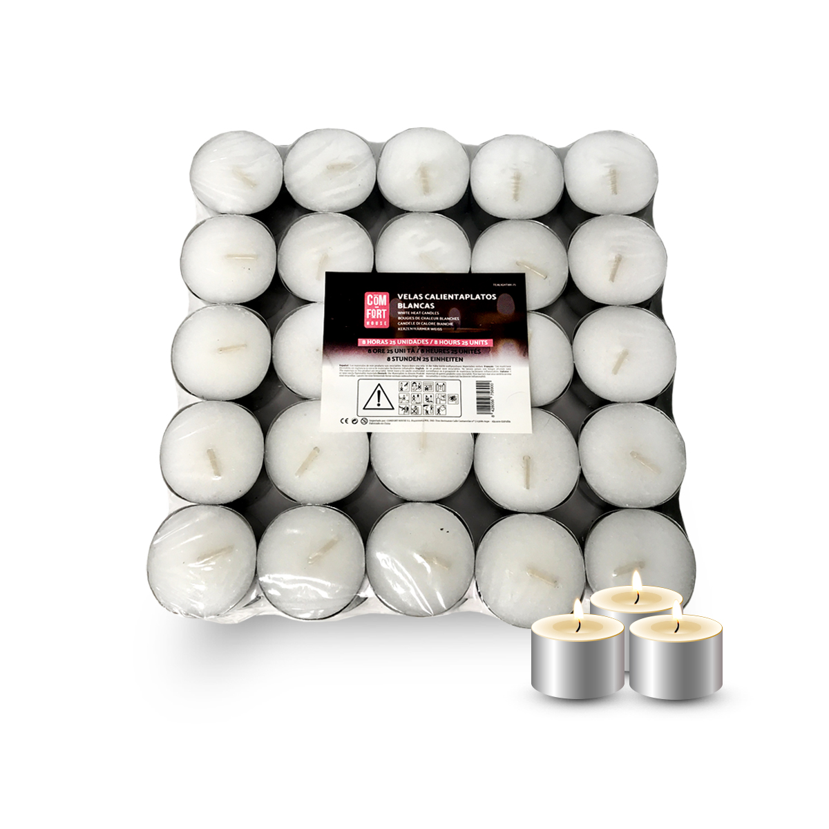 Velas Blancas | Unidades | Velas de Té Calientaplatos | Tealight | Velas Decorativas Sin Perfume | Velas para Cena Romantica en Casa |