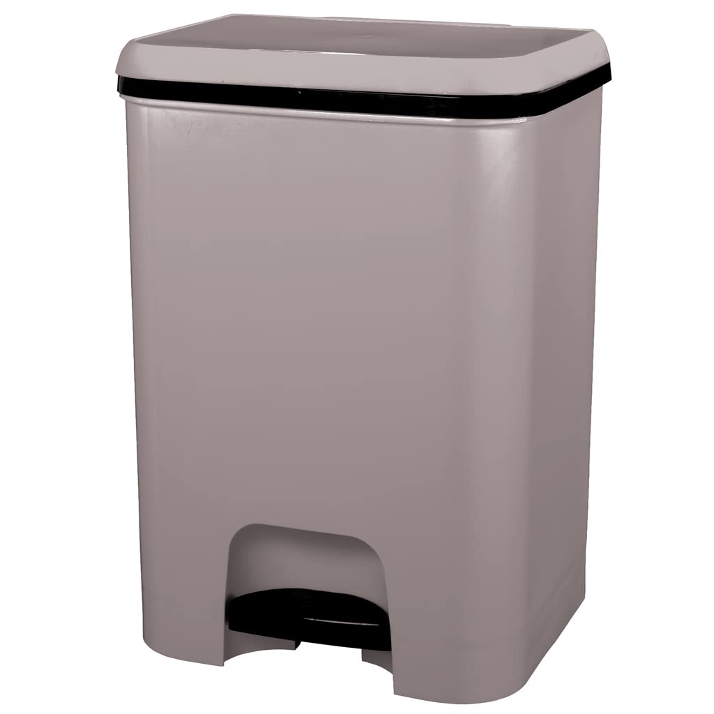 COM-FORT HOUSE | Cubo de Basura Pedal | Capacidad de 26 litros | Cubo Reciclaje| Color Marrón | Cubo de Basura Cocina | Piezas Extraíbles | Limpieza Fácil