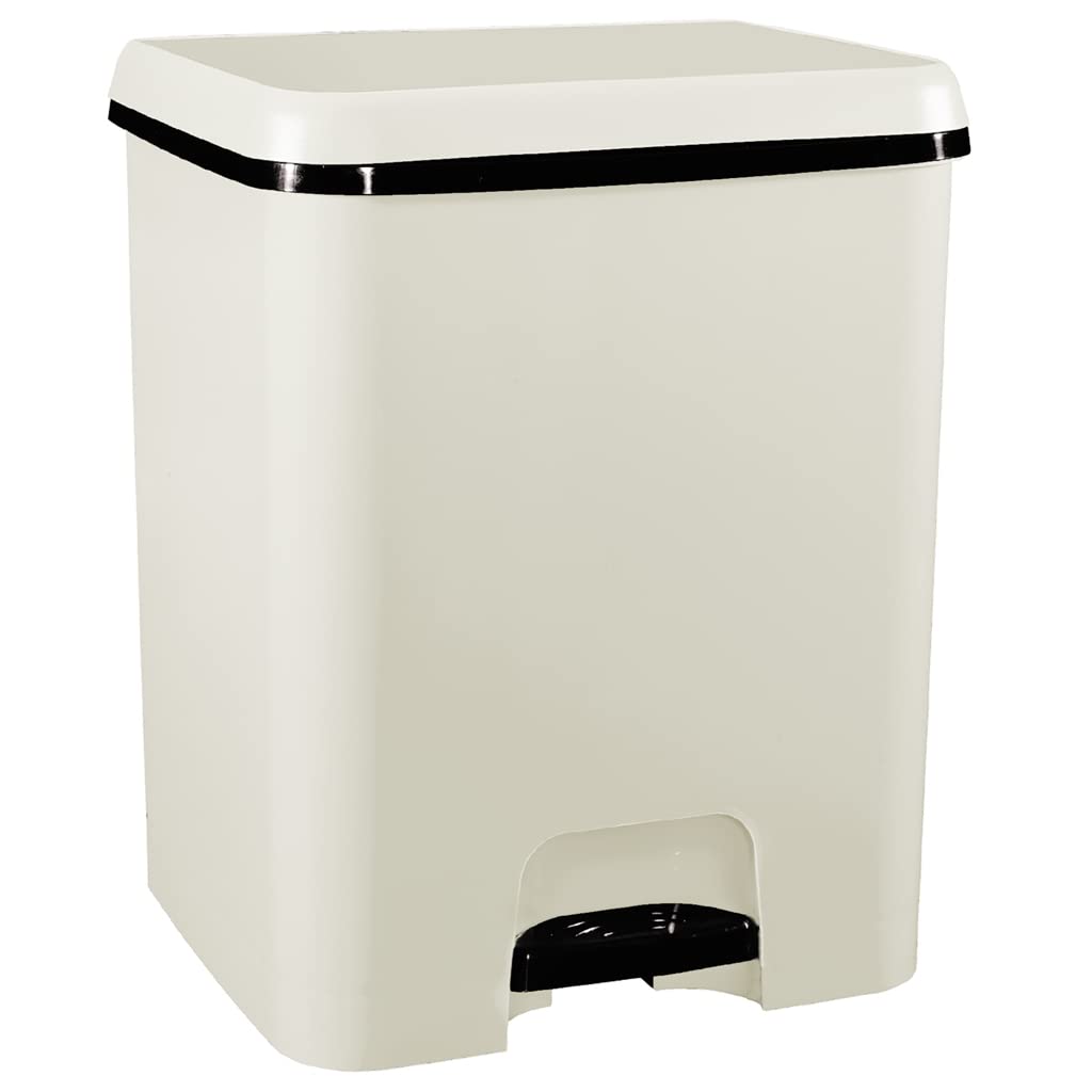 COM-FORT HOUSE | Cubo de Basura Pedal | Capacidad de 52 litros | Cubo Reciclaje con Separación | Color Verde Salvia | Cubo de Basura Cocina | Cubo DUO| Limpieza Fácil