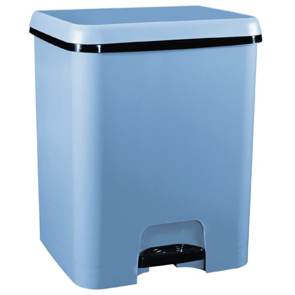 COM-FORT HOUSE | Cubo de Basura Pedal | Capacidad de 52 litros | Cubo Reciclaje con Separación | Color Azul | Cubo de Basura Cocina | Cubo DUO| Limpieza Fácil
