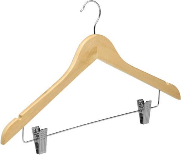 Percha de Madera con Pinzas de Metal