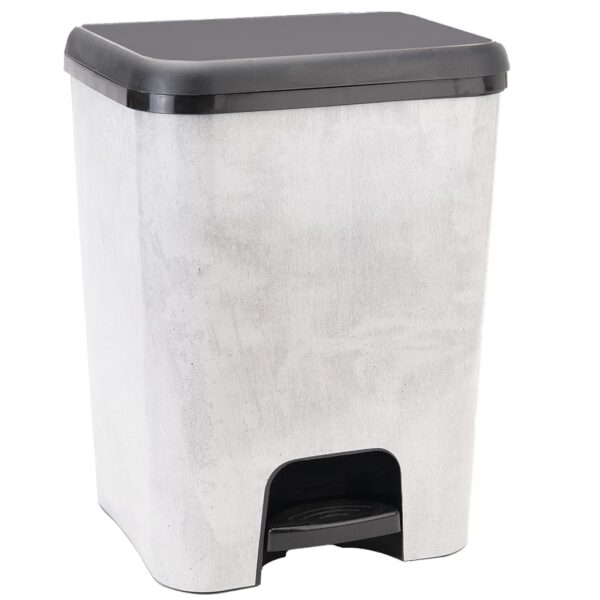 COM-FORT HOUSE | Cubo de Basura con Pedal | Capacidad de 26 litros | Cubo Reciclaje | Color Cemento | Cubo de Basura Orgánico Cocina | 1 unidad | Piezas Extraíbles | Limpieza Fácil |