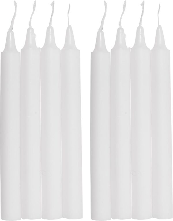 COM-FORT HOUSE- Vela de mesa Blanca - Pack velas de 8 Unidades - Velas Decorativas Sin Perfume - Velas para tu Hogar