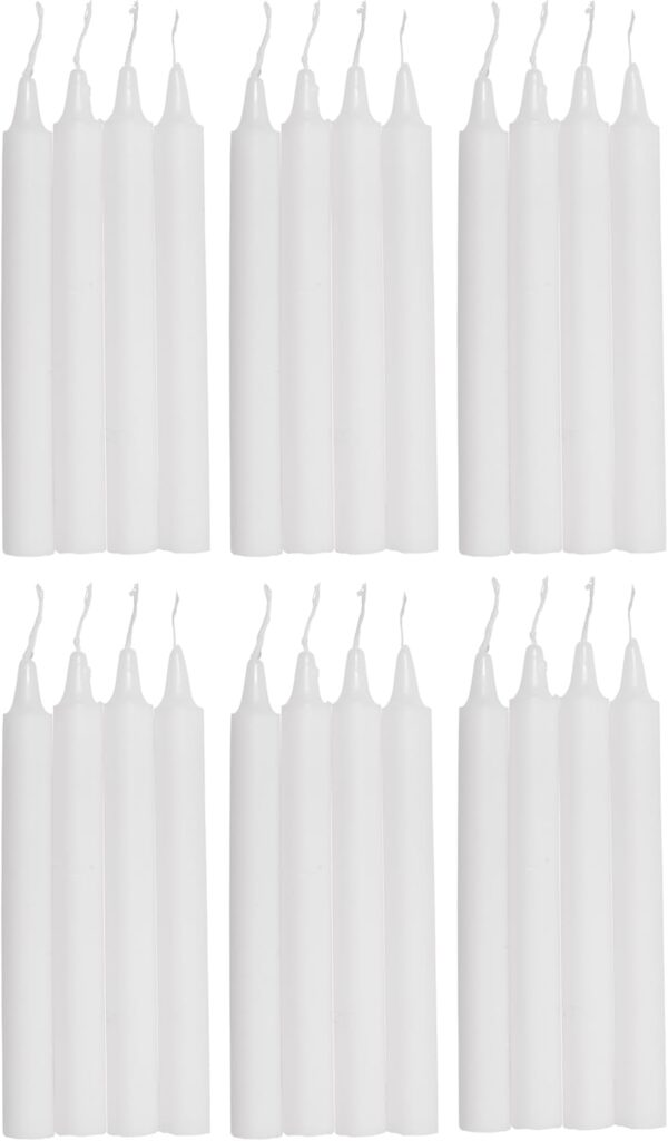 COM-FORT HOUSE- Vela de mesa Blanca - Pack velas de 24 Unidades - Velas Decorativas Sin Perfume - Velas para tu Hogar