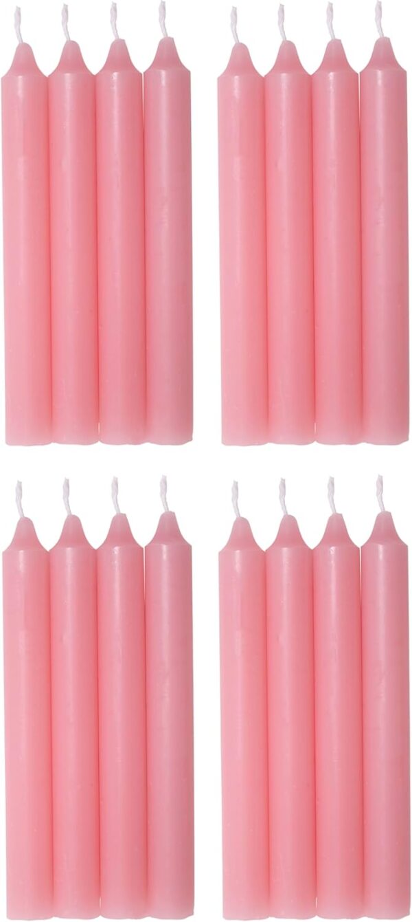 COM-FORT HOUSE- Vela de mesa Rosa - Pack velas de 16 Unidades - Velas Decorativas Sin Perfume - Velas para tu Hogar