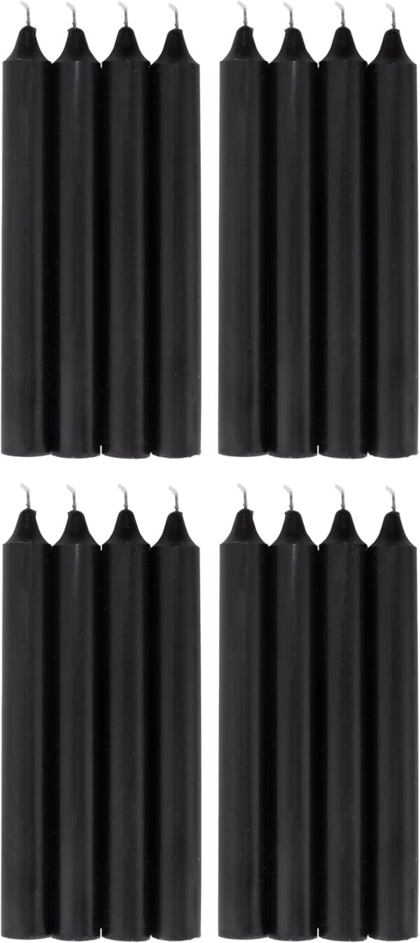 COM-FORT HOUSE- Vela de mesa Negra - Pack velas de 16 Unidades - Velas Decorativas Sin Perfume - Velas para tu Hogar