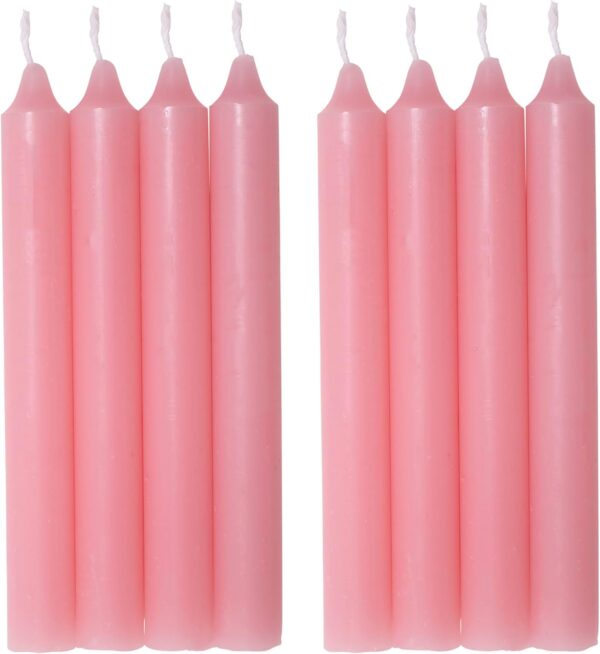 COM-FORT HOUSE- Vela de mesa Rosa - Pack velas de 8 Unidades - Velas Decorativas Sin Perfume - Velas para tu Hogar
