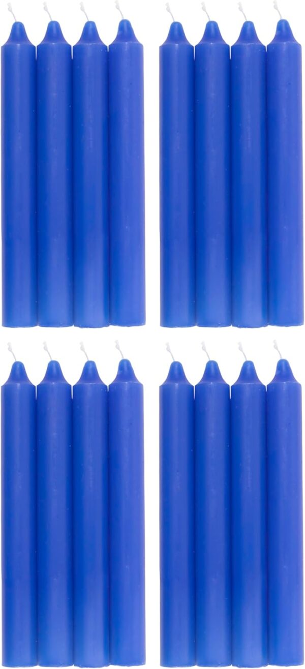 COM-FORT HOUSE- Vela de mesa Azul - Pack velas de 16 Unidades - Velas Decorativas Sin Perfume - Velas para tu Hogar