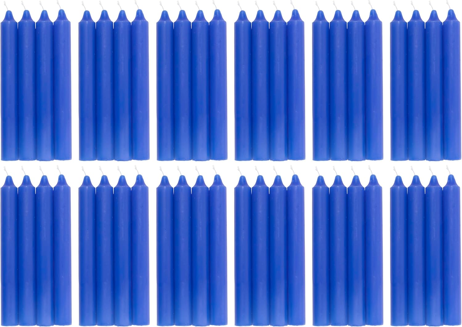 COM-FORT HOUSE- Vela de mesa Azul - Pack velas de 48 Unidades - Velas Decorativas Sin Perfume - Velas para tu Hogar