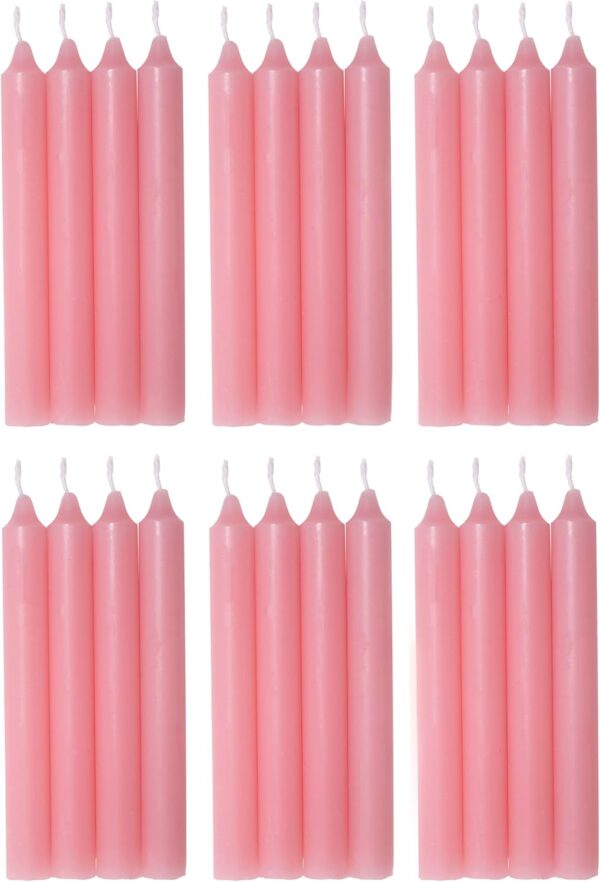 COM-FORT HOUSE- Vela de mesa Rosa - Pack velas de 24 Unidades - Velas Decorativas Sin Perfume - Velas para tu Hogar