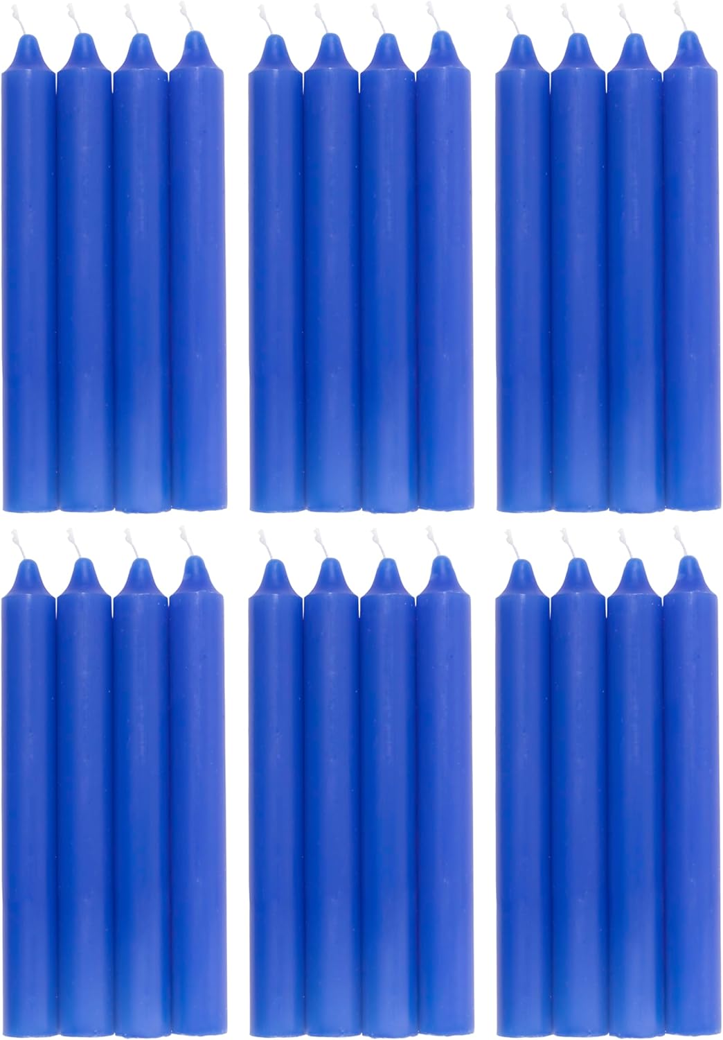 COM-FORT HOUSE- Vela de mesa Azul - Pack velas de 24 Unidades - Velas Decorativas Sin Perfume - Velas para tu Hogar