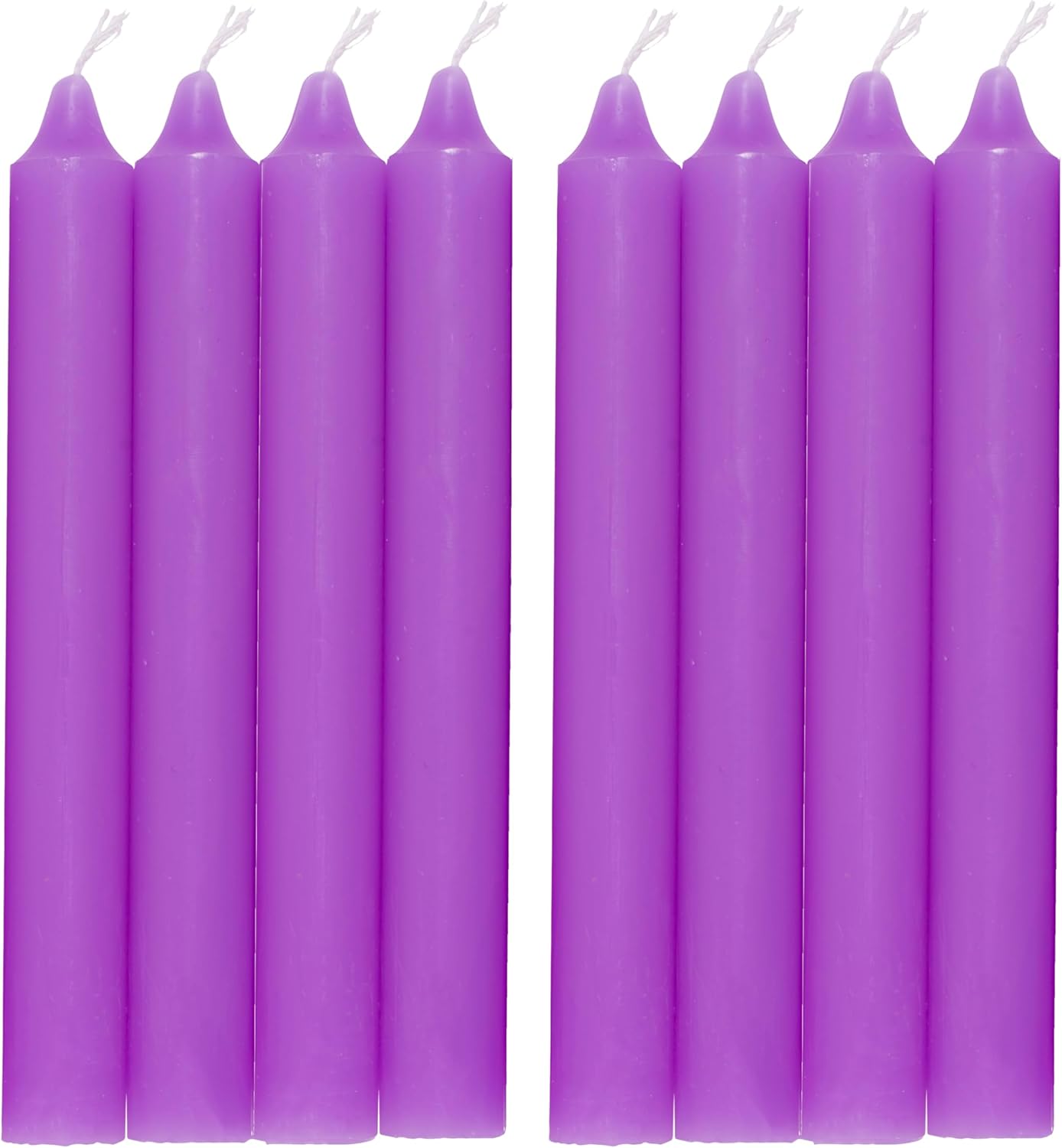 COM-FORT HOUSE- Vela de mesa Lila - Pack velas de 8 Unidades - Velas Decorativas Sin Perfume - Velas para tu Hogar
