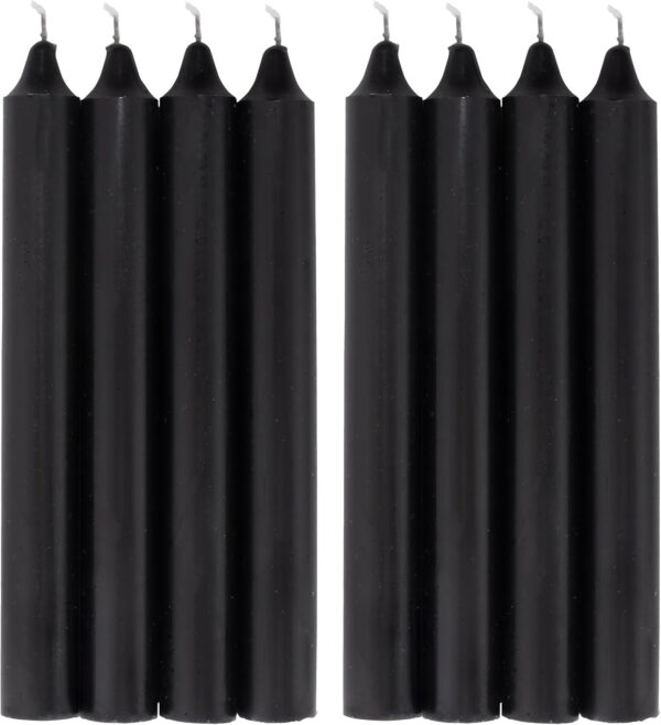COM-FORT HOUSE- Vela de mesa Negra - Pack velas de 8 Unidades - Velas Decorativas Sin Perfume - Velas para tu Hogar