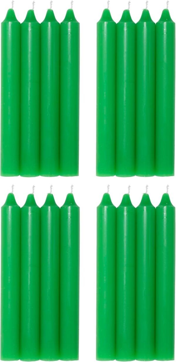COM-FORT HOUSE- Vela de mesa Verda - Pack velas de 16 Unidades - Velas Decorativas Sin Perfume - Velas para tu Hogar