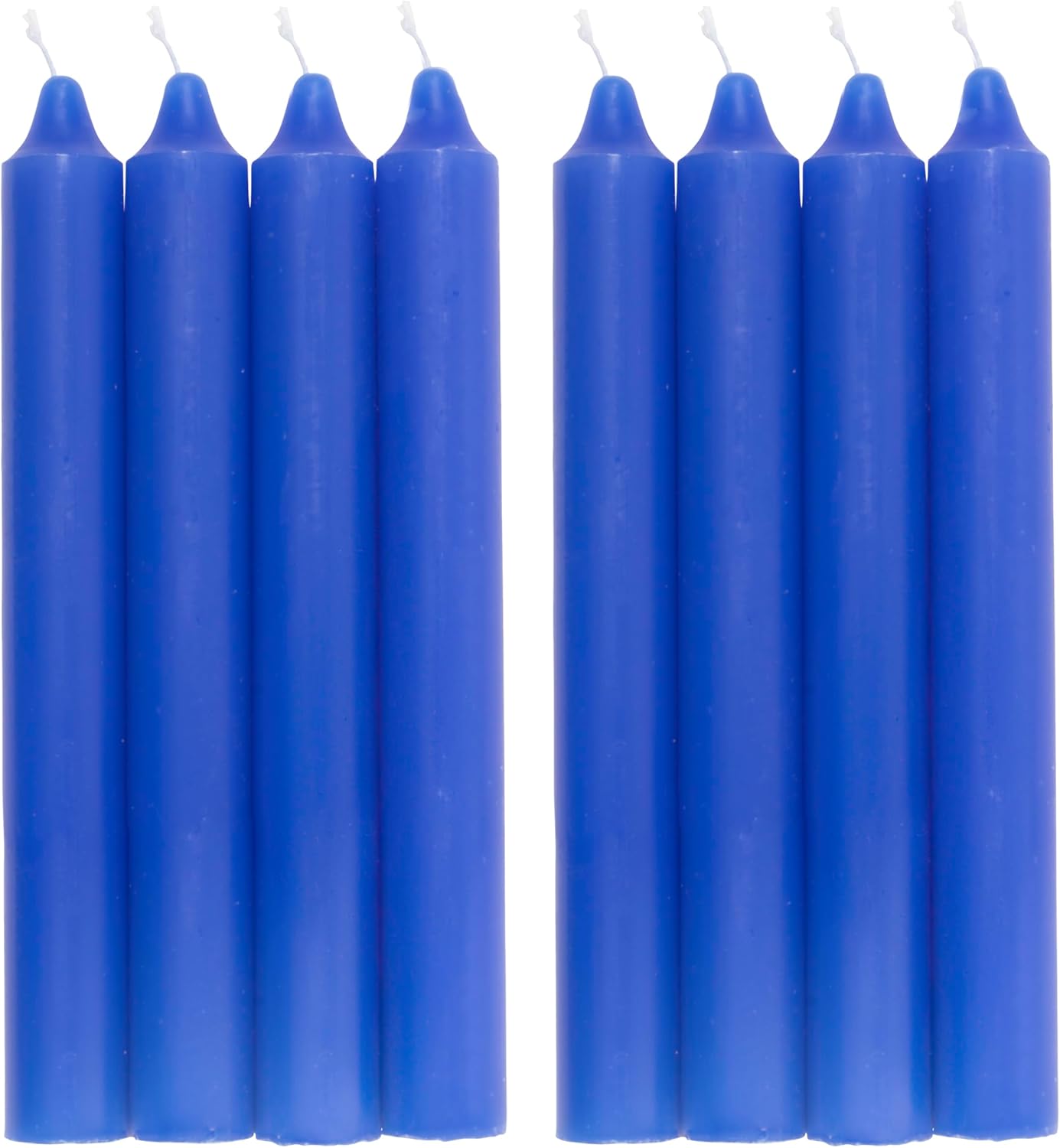 COM-FORT HOUSE- Vela de mesa Azul - Pack velas de 8 Unidades - Velas Decorativas Sin Perfume - Velas para tu Hogar