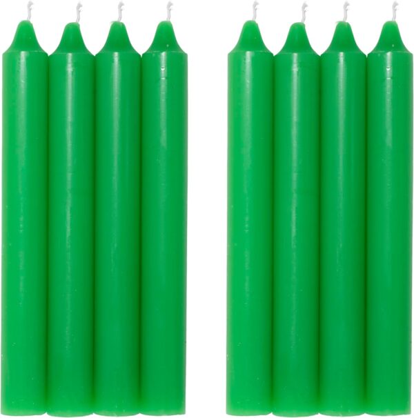 COM-FORT HOUSE- Vela de mesa Verda - Pack velas de 8 Unidades - Velas Decorativas Sin Perfume - Velas para tu Hogar