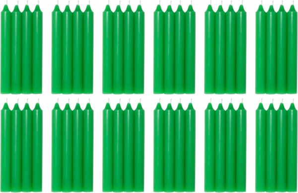 COM-FORT HOUSE- Vela de mesa Verda - Pack velas de 48 Unidades - Velas Decorativas Sin Perfume - Velas para tu Hogar