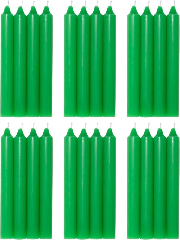 COM-FORT HOUSE- Vela de mesa Verda - Pack velas de 24 Unidades - Velas Decorativas Sin Perfume - Velas para tu Hogar