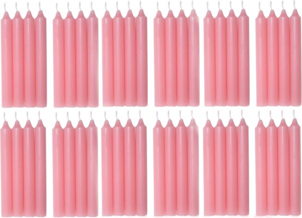 COM-FORT HOUSE- Vela de mesa Rosa - Pack velas de 48 Unidades - Velas Decorativas Sin Perfume - Velas para tu Hogar