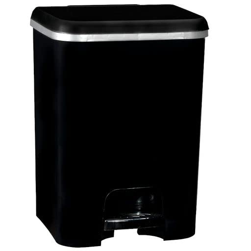 COM-FORT HOUSE | Cubo de Basura Pedal | Capacidad de 26 litros | Cubo Reciclaje| Color Class Negro | Cubo de Basura Cocina | Piezas Extraíbles | Limpieza Fácil