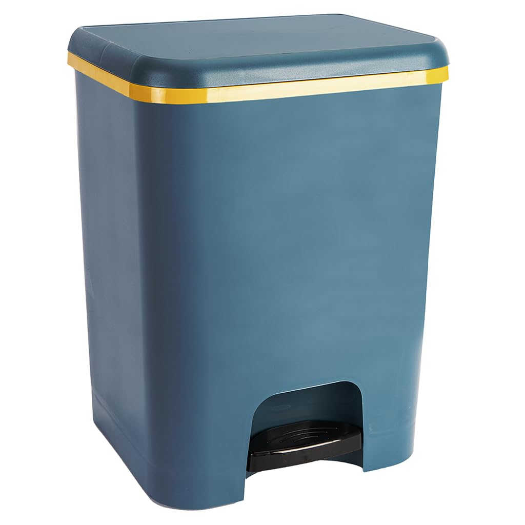 COM-FORT HOUSE | Cubo de Basura con Pedal | Capacidad de 26 litros | Cubo Reciclaje | Color Verde Oscuro | Limpieza Fácil