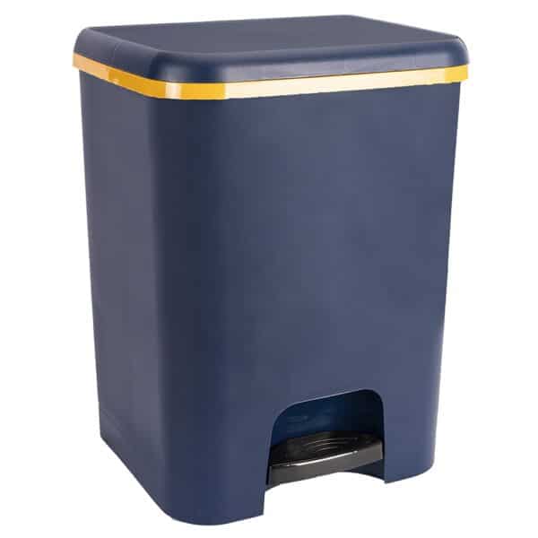 COM-FORT HOUSE | Cubo de Basura con Pedal | Capacidad de 26 litros | Cubo Reciclaje | Color Azul Marino | Limpieza Fácil